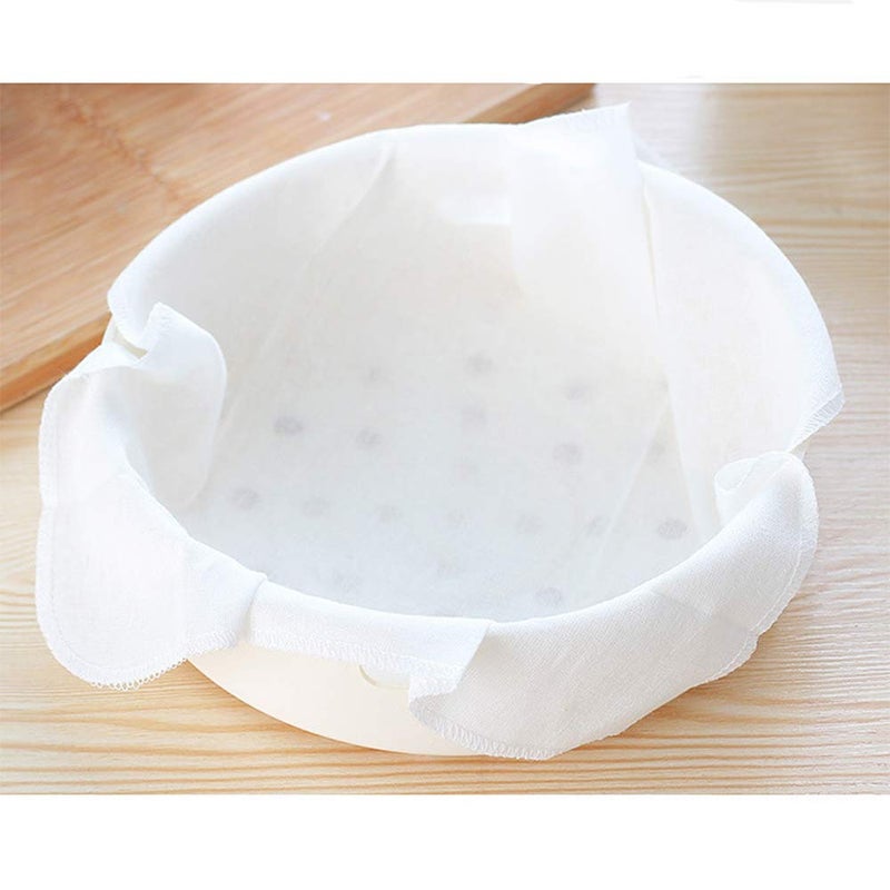 EORTA 5 Pieces Cotton Steamer Liners 32 CM Breathable Steamer Mesh Mat Square Non Stick Pad Air Fryer Liner Steaming Dumplings/Bread/Buns/Rice Supply, Food Filter Cloth, 12.5 Inch, White - Image 3